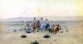 Tramperos cruzando la pradera 1901 Charles Marion Russell Indios Americanos